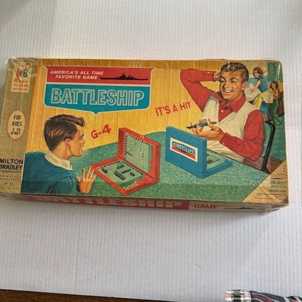 Vintage Milton Bradley Battle Ship Board Game 1967 Box Has Been Taped